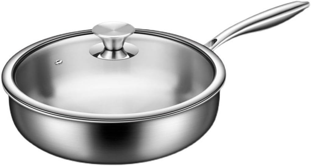 Stainless Steel Pan Uncoated Frying Household Non-stick Cookware For Induction Cooktop