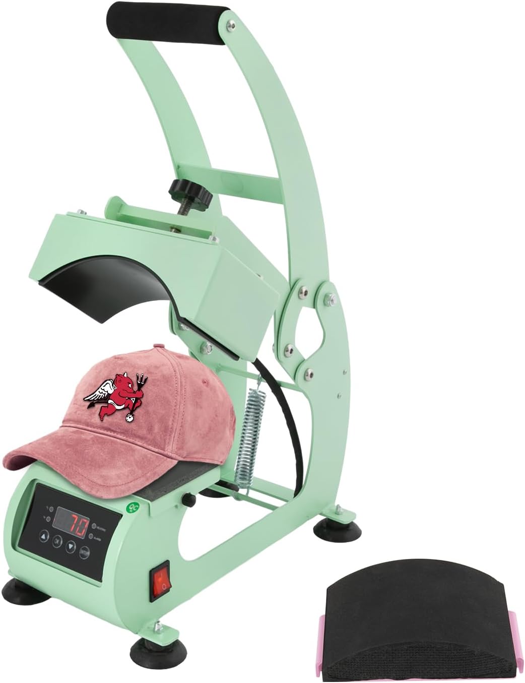 2-in-1 Hat Heat Press Machine, Hat Heat Press Machine, Press with Timer & Temperature Control for T Shirts Mugs Hat Plate Cap (Light Pink)