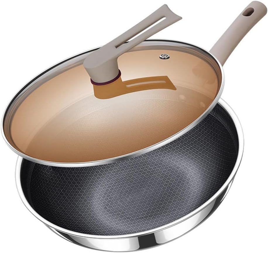 Wpan Non-stick Pan Stainless Steel Layer Honeycomb Frying Can Stand Pot With Steam Steamer