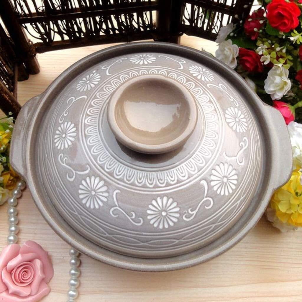 Cute Ceramic Casserole Dish with Lid, Heat-Resistant Earthenware Pot for Stews, Soups, and Porridge, Lead-Free