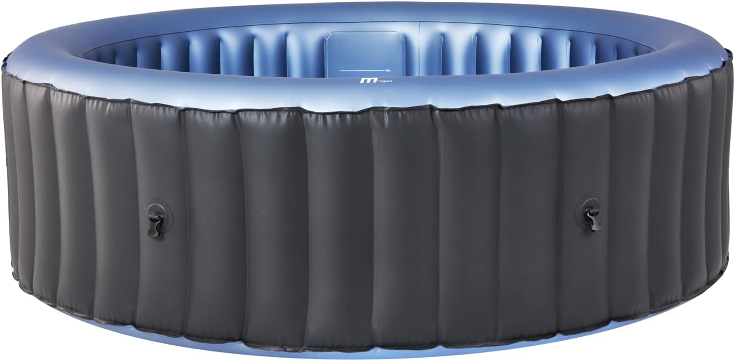 M Spa Round Inflatable Bubble Massage Spa, 4 to 6 Person Outdoor Hot Tub, Bergen