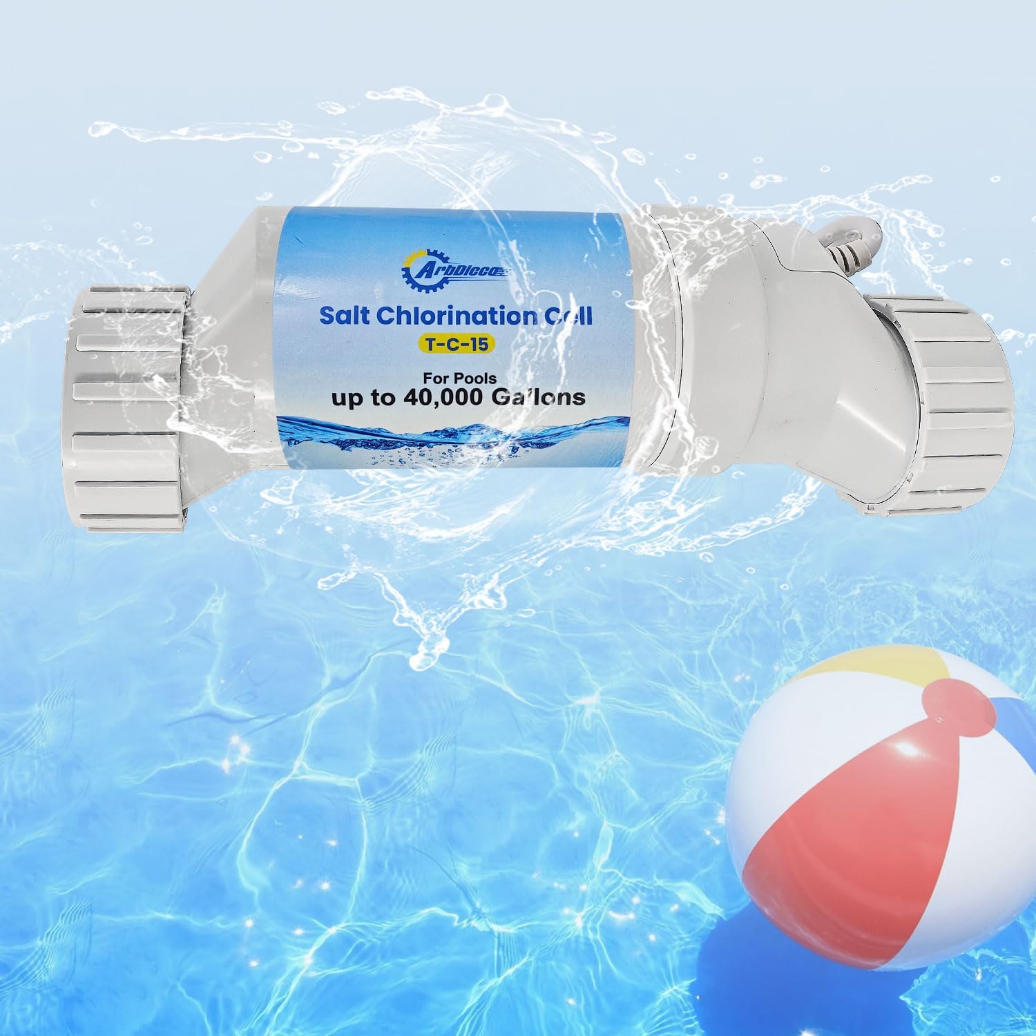 T-CELL-15-SWP Salt Cell Chlorinator Replacement for Hayward T15 Salt Cell Fit for up to 40,000 Gallons In-Ground Swimming Pools, W3T-CE-LL-15 T-Cell TCell 15