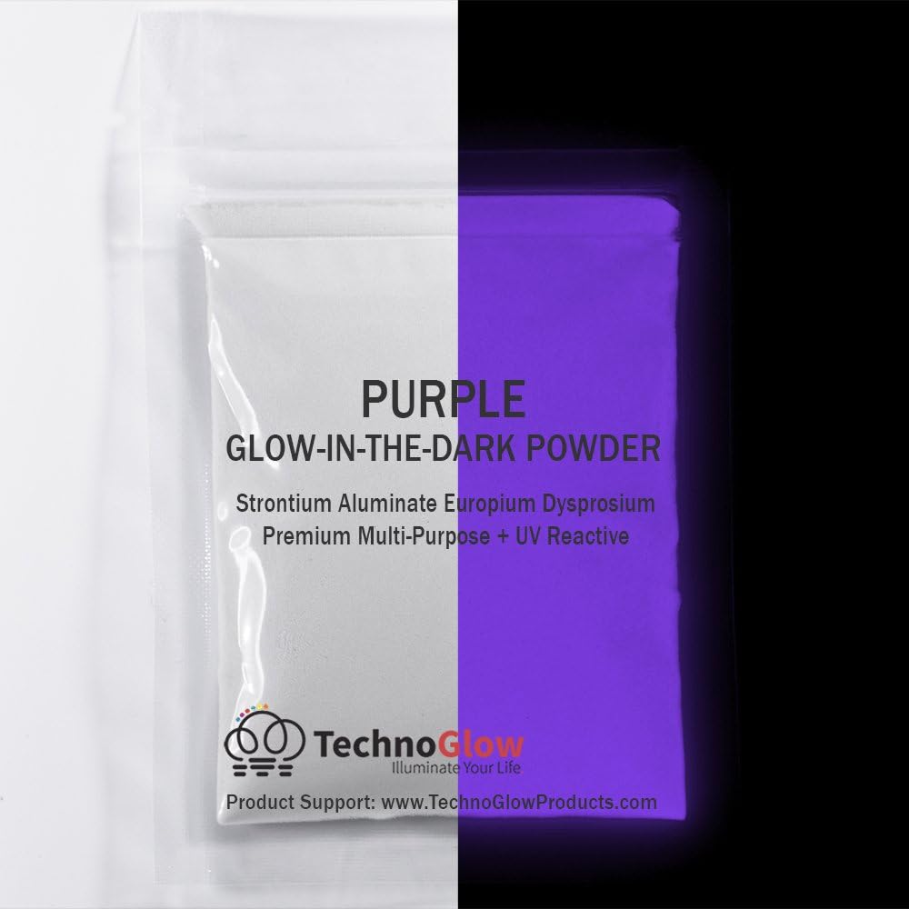 Purple Glow in The Dark & UV Reactive Pigment Powder - 500 Grams