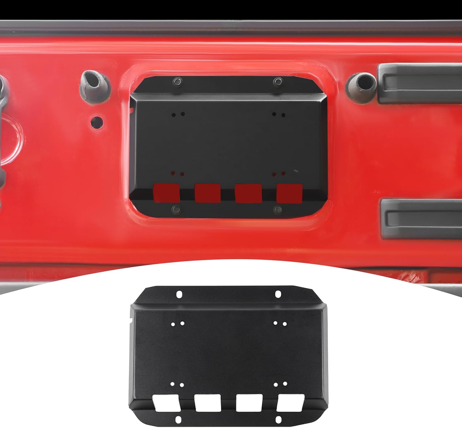 for Wrangler Tailgate Vent Cover License Plate Bracket for Jeep Wrangler JK JKU 2007-2017 Wrangler JL JLU 2018 up Black Spare Tire Delete Accessories