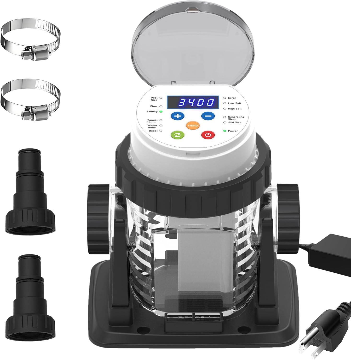 Salt Chlorine Generator－Saltwater Pool System Up to 10,000 Gallons Above Ground Pool, Salt Water Pool Chlorinator System with Digital Control for Clean & Clear Swimming Pools,110V-120V