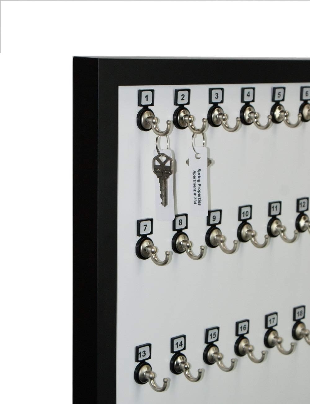 Key Rack, Keystand # 40MNF, Extra Space, Framed 40 Bolted Hook with Number Plate (40 Sets of Tag & Ring Included)