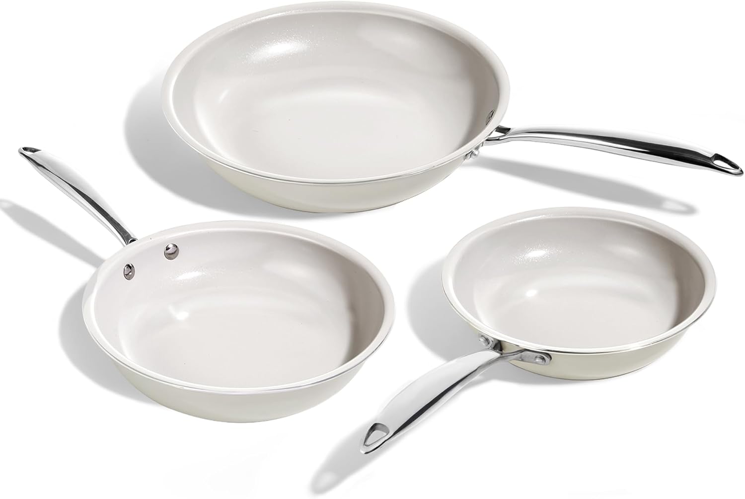 KITEXPERT Non Stick Frying Pans Set, Titanium Ceramic Pan Skillet Set Non Toxic, 8