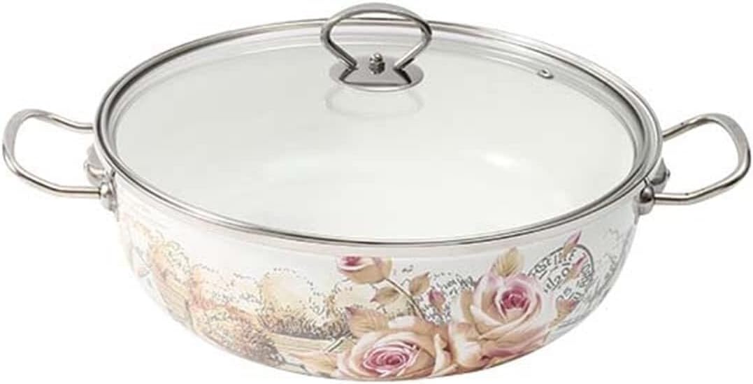 Enamel Hot Pot, Thickened Flat-Bottom Casserole for Gas & Induction, Perfect for Shabu-Shabu, Household & Restaurant Use