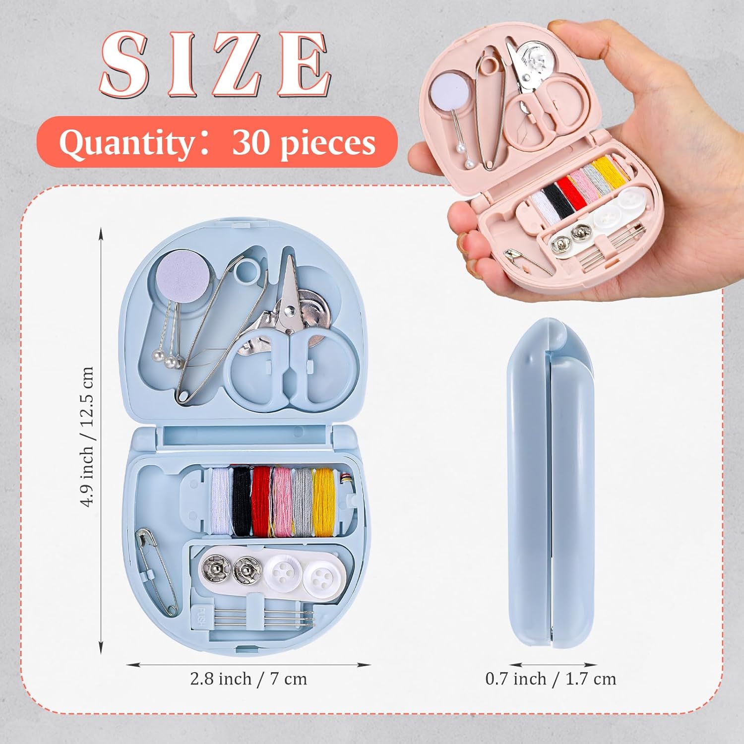 Yuxung 80 Pieces Mini Travel Sewing Kit Basic Portable Emergency Sewing Repair Kit in Bulk with Threads Scissors Needles for Beginner Traveler Hotel Charity Homeless