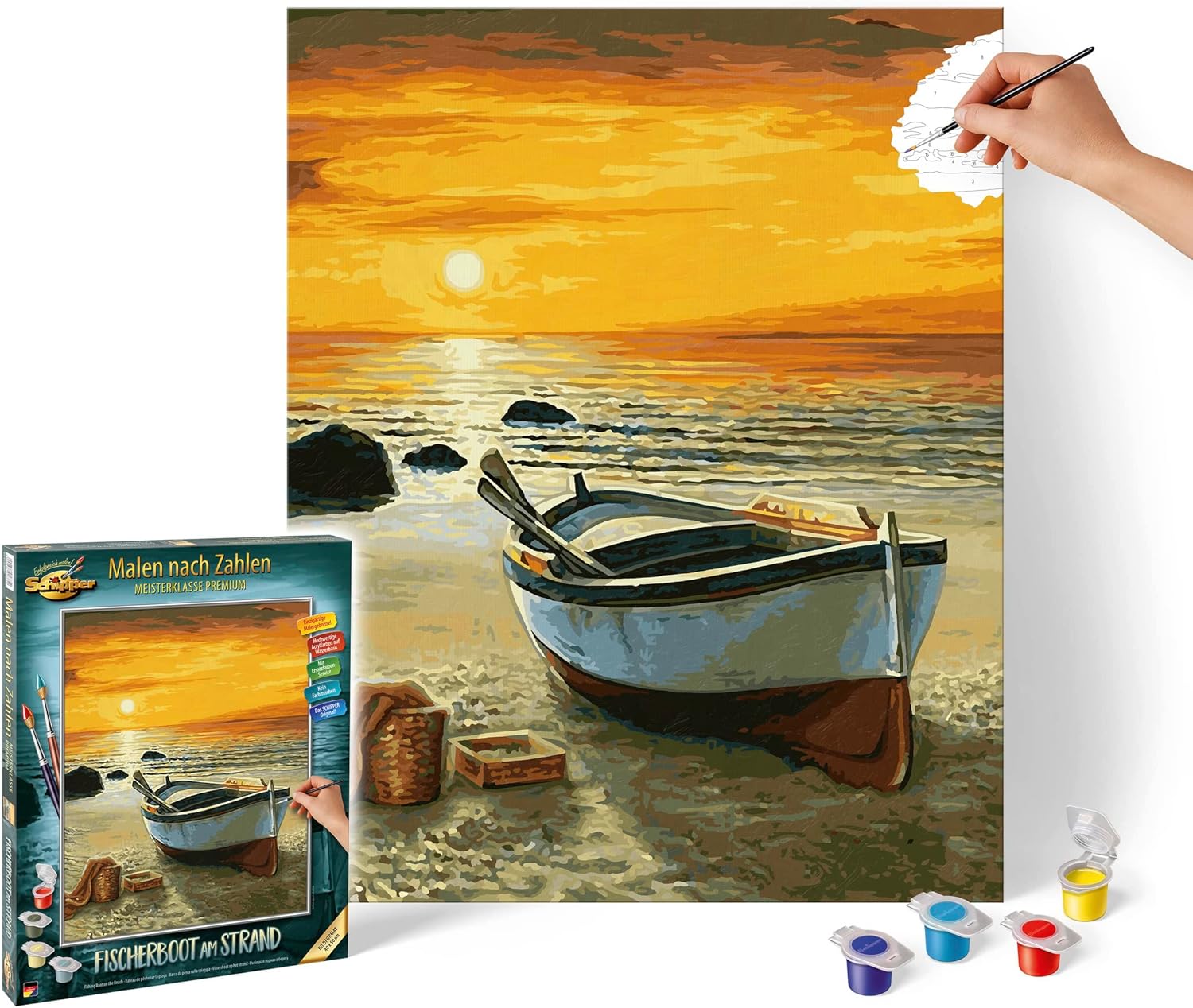 Schipper Fishing Boat on The Beach Paint by Number Kit