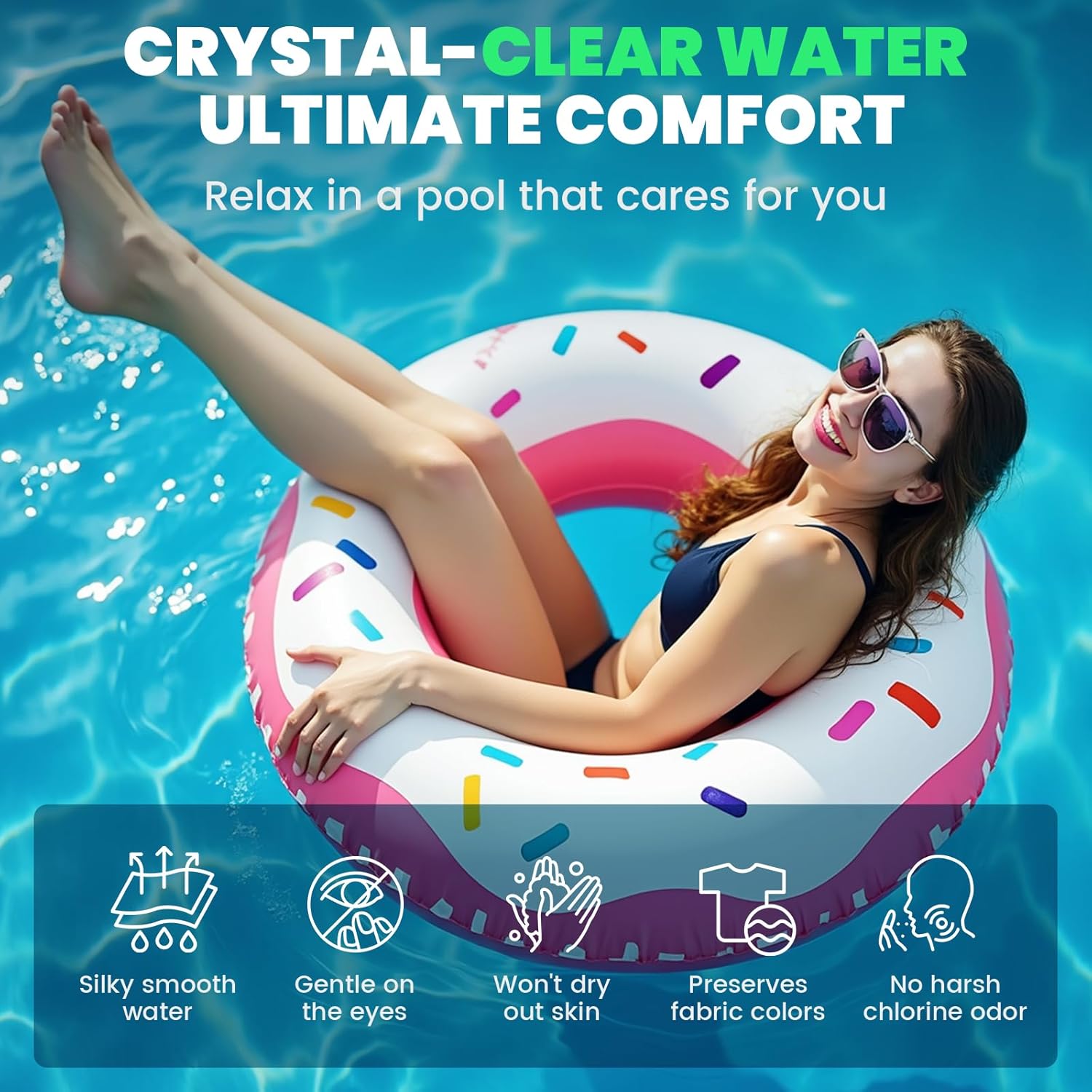 Salt Cell T-15 Replacement, Salt Water Pool System Compatible with Hayward W3T-CELL-15, Fits Up to 40,000 Gallons In-Ground Pools