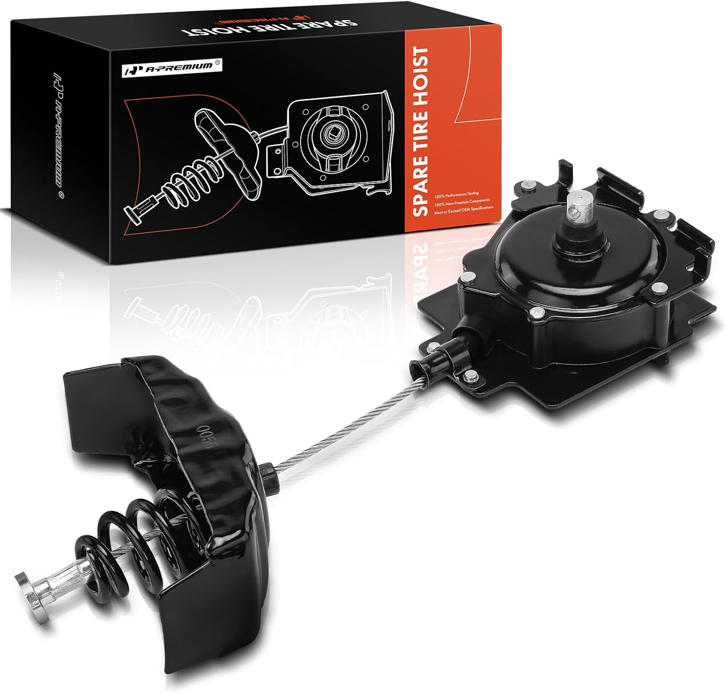 A-Premium Spare Tire Hoist Spare Tire Winch Carrier Compatible with Chevrolet & GMC Models - Express 1500, Express 2500, Express 3500, Savana 1500, Savana 2500, Savana 3500, 1996-2002