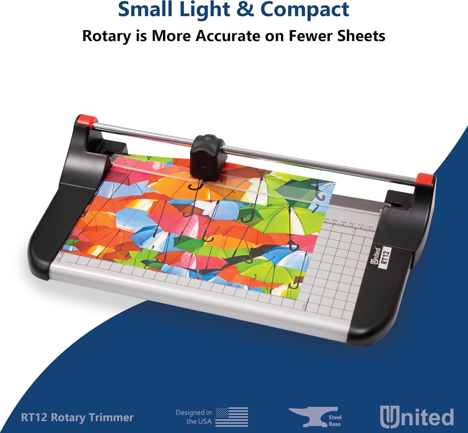 United Office Products RT12 Rotary Paper Trimmer, 12.5