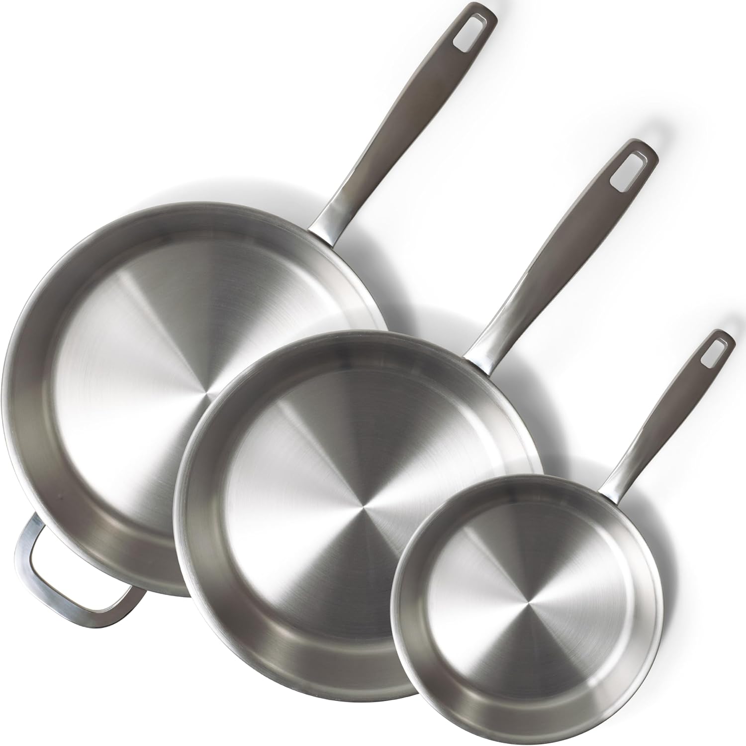 Alva Maestro Cookware Set 9-Piece Set - Stainless Steel Pans and Pots - Oven Safe, Easy to Clean and Made without PFAS, PFOA & PTFE - Induction & All Stovetop Compatible with Even Heat Distribution