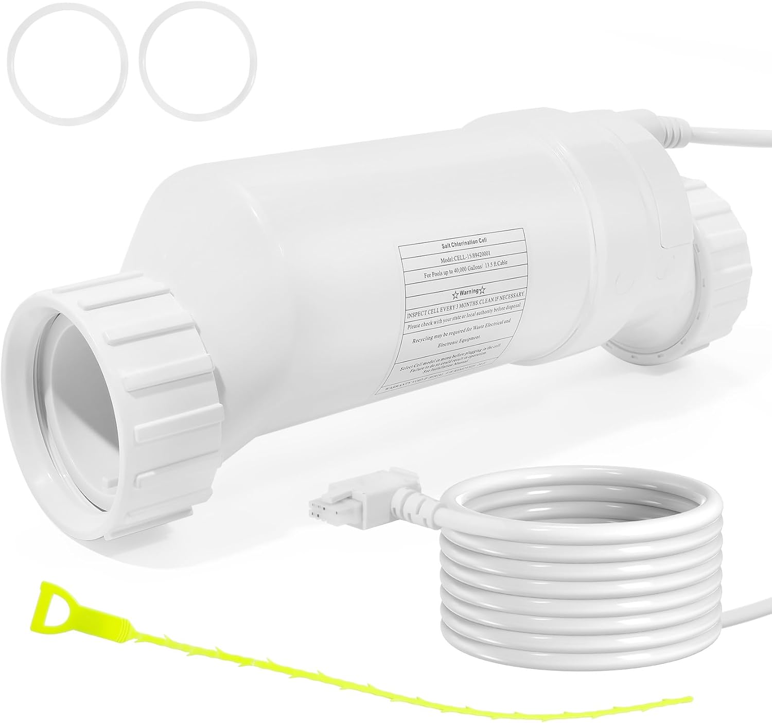 T-15 Pool Salt Cell for Salt Water Pool Chlorinator System Salt Cell Replacement Part for Hayward T Cell T15 940 W3T-CELL-15 Cell Salt Chlorination Cell Up to 40000 Gallons (40000 Gallons)