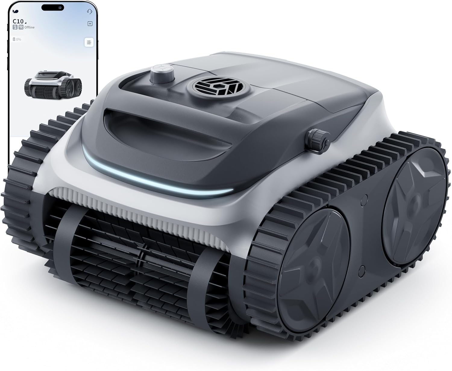 700 C10E Pool Cleaner Robot, Cordless Pool Vacuum w/Superior Suction, Triple Motors, Smart Navigation, APP Control, Wall/Waterline, 140-Min Runtime for Inground Pools up to 861 Sq.Ft