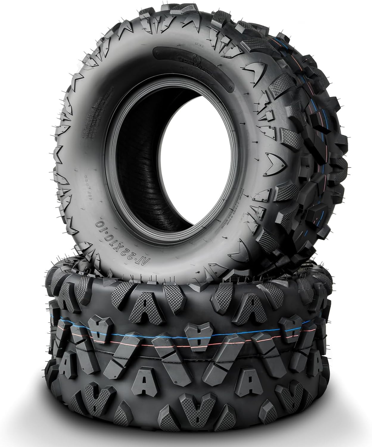 Set of 2 All-Terrain Sport ATV UTV Tires 22x10-10 22x10x10 for Off-road, Trail, Mud, and Sand, 4-Ply, Tubeless