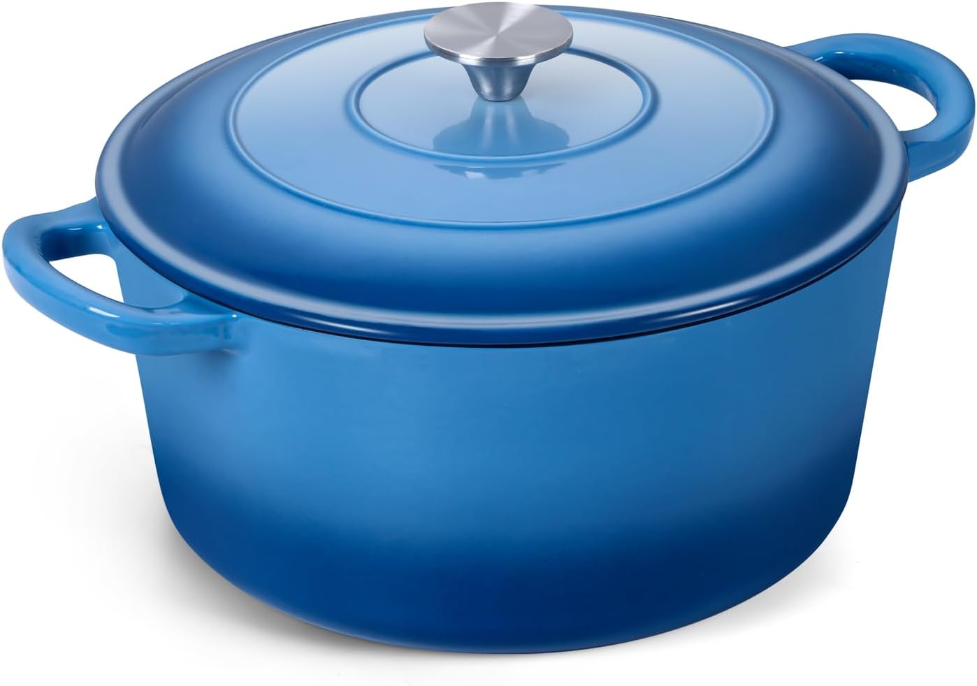 Onader 7QT Dutch Oven Pot with Lid, Cast Iron Large Pot for Bread Baking, Round Dutch Oven, Enameled Heavy Duty Cookware - Dark Cyan