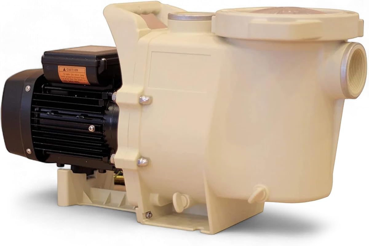 FibroPool 1.5 HP Swimming Pool Pump for In Ground Pools and Spas - 1.5 Horsepower - Designed in the USA - High Efficiency Single Speed Motor With Clear Top Lid - FP150