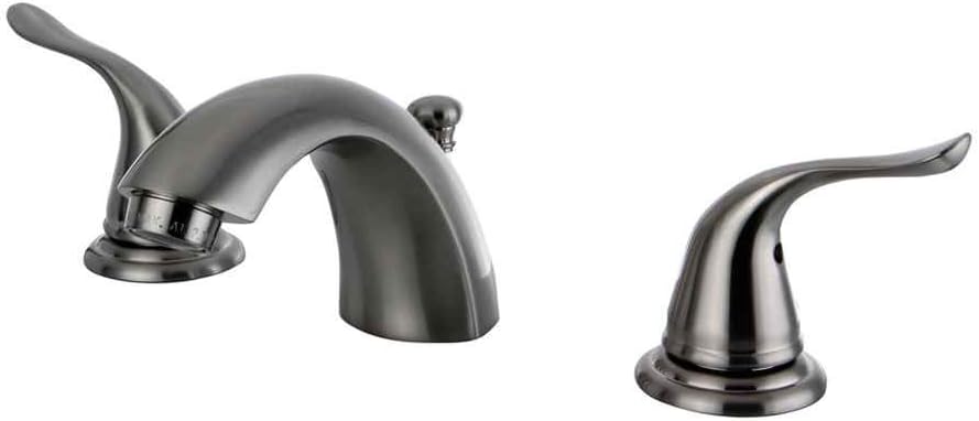Kingston Brass KB2958YL Yosemite Mini Widespread Two Handle Lavatory Faucet, 4-1/2 inch in Spout Reach, Brushed Nickel