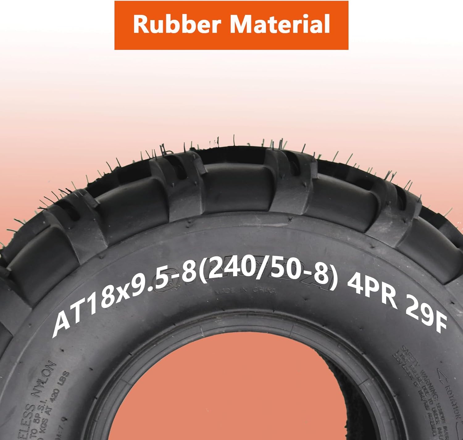 Set of 2 Tires AT18X9.5-8 Tires Paddle Tires 18X9.5X8 ATV Tires ATV/UTV Lawn-Mowers Off-Road Tires 4 PR, Tubeless