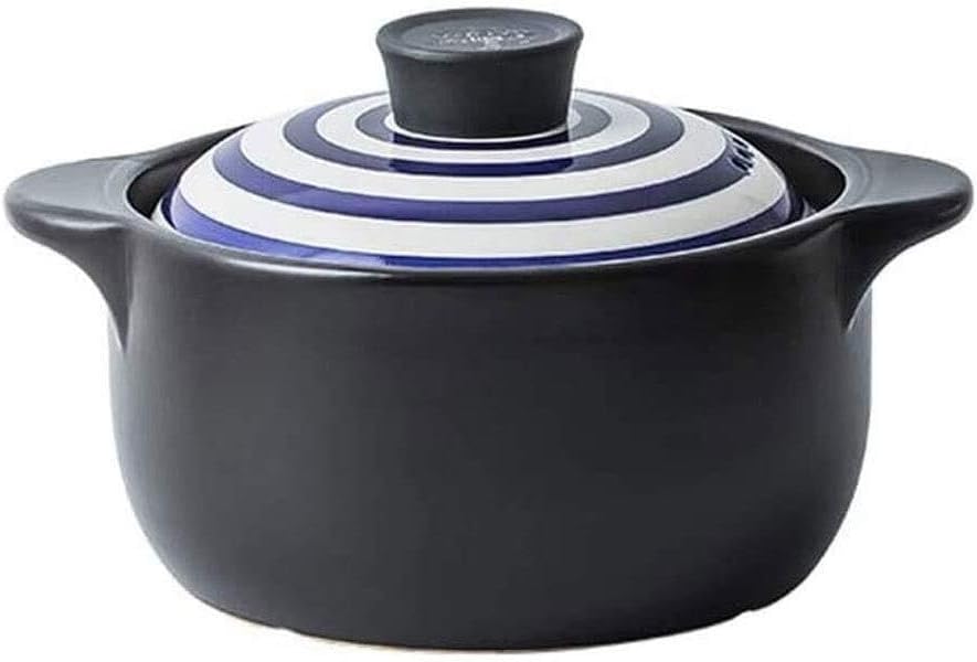Japanese Ceramic Casserole Pot with Lid, 2.8L–4.3L Clay Cooking Pot, Heat-Resistant Stockpot for Soup & Stew(2.8L)