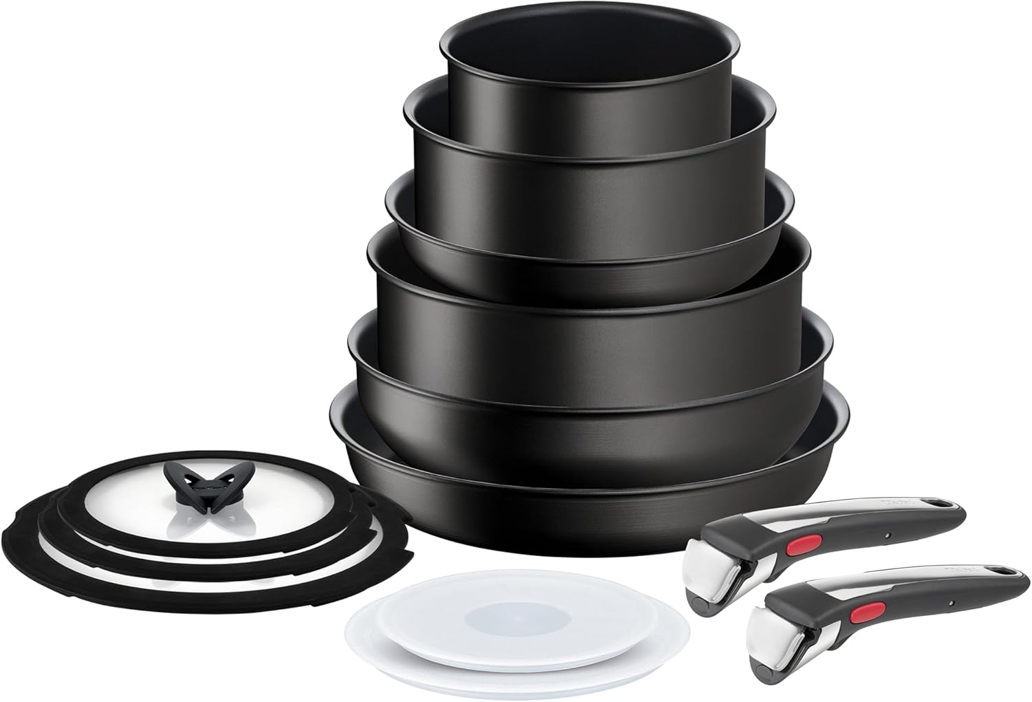 Tefal Ingenio Unlimited On 13 Piece Set, Pots & Pans Set, Stackable, Easy Cleaning, Non-Stick Coating, Heat Indicator, Induction, Black, L3959243