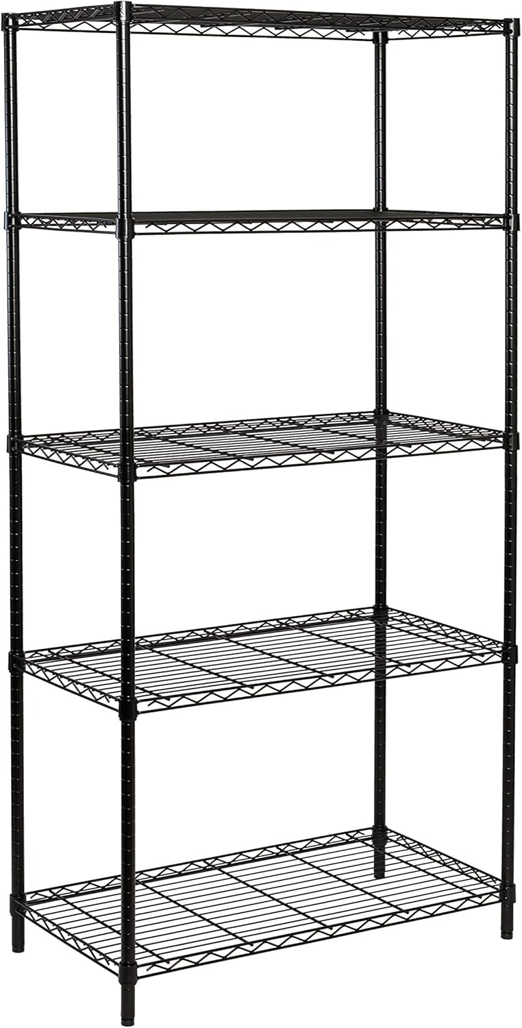 Honey-Can-Do SHF-01908 Adjustable Storage Shelving Unit, 250-Pounds Per Shelf, Black, 4-Tier, 36Lx14Wx54H