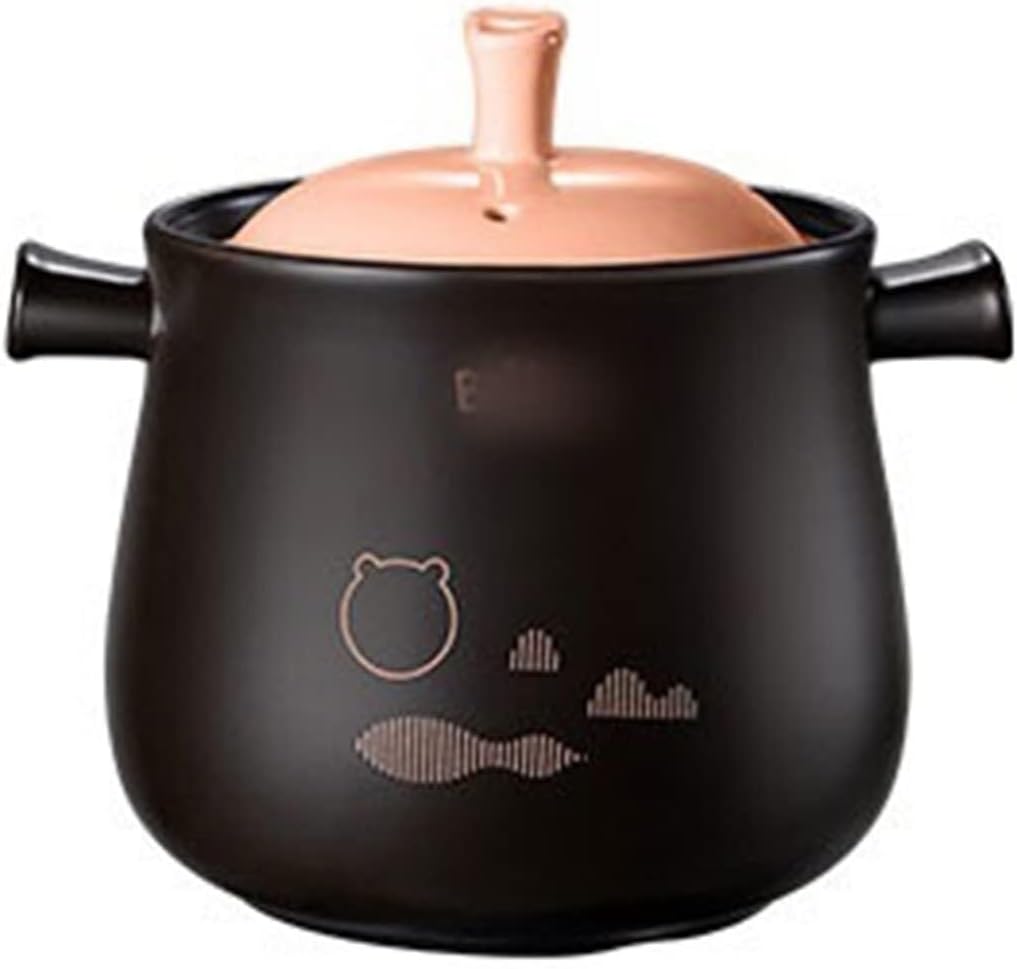 High-Temperature Ceramic Casserole Stewpot, Non-Stick Claypot for Gas Stove, Soup Rice Cooker, Single Bottom Design