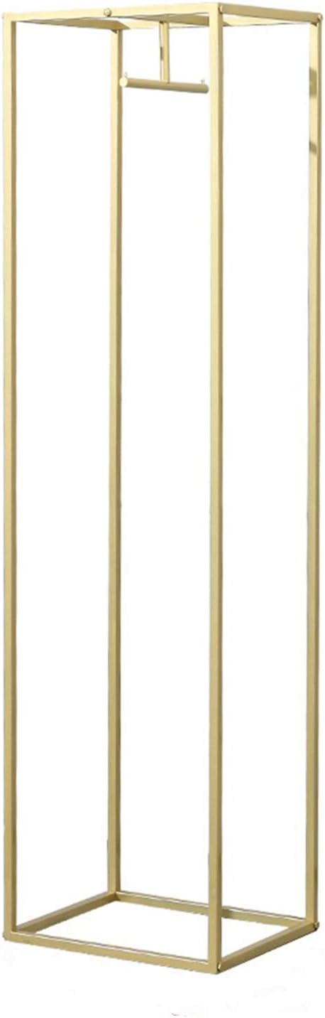Clothes Retail Heavy Duty Metal Garment Racks,Clothing Store Hanger Storage Shelves,Floor-Standing Display Rack (Gold Square Tube, 75