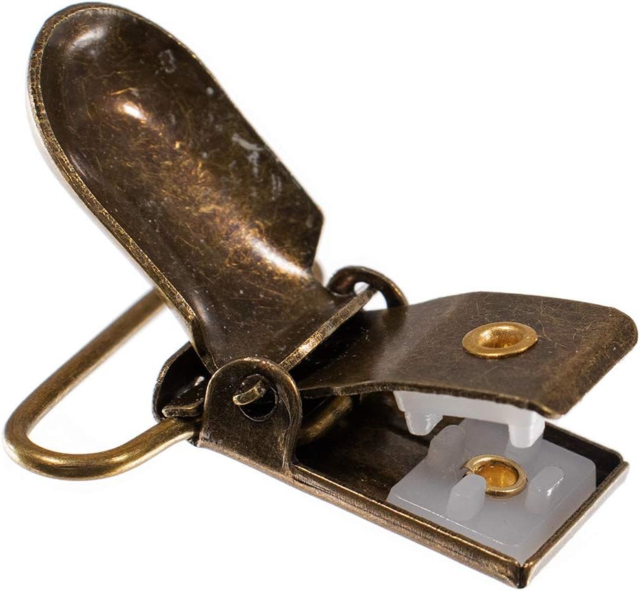 West Coast Paracord 1-inch Bronze Clips – Fasteners for Sewing & Utility Notions for Overalls, Suspenders Trousers (100-Pack)