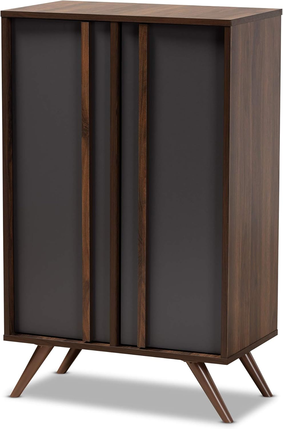 Baxton Studio Shoe Cabinets, Grey/Walnut