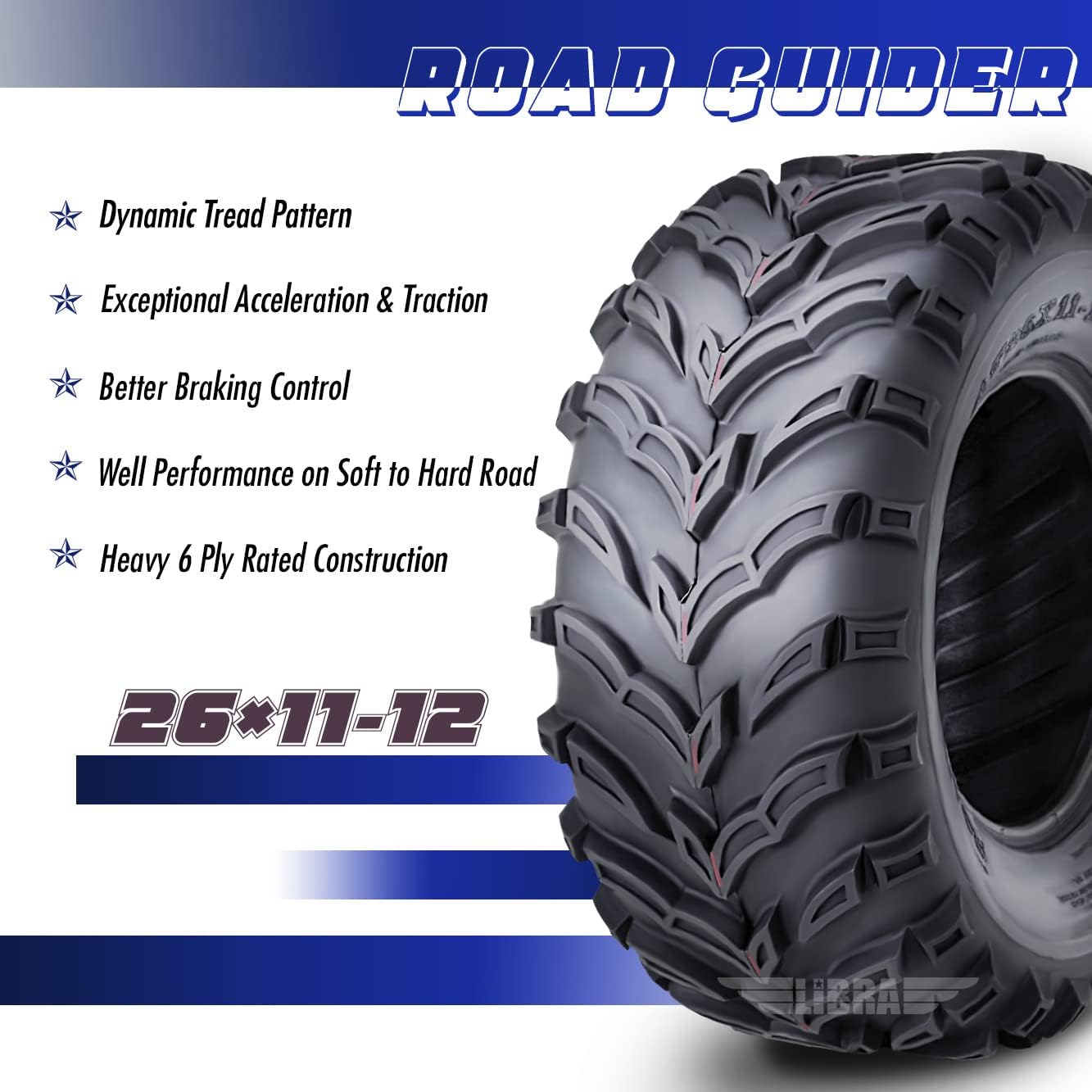 ROADGUIDER One New ATV/UTV Tire 26x11-12 26x11x12 6PR 10276