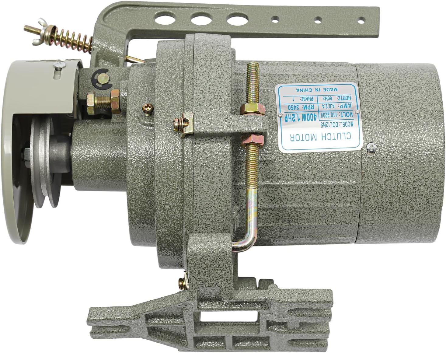 400W Electric Clutch Motor for Industrial Sewing Machines, 110V/220V 3450RPM Heavy Duty Cast Iron Motor with 8.2ft Cord, Compatible with Zigzag/Overlock/Beading Machines (DOL12HS Model)