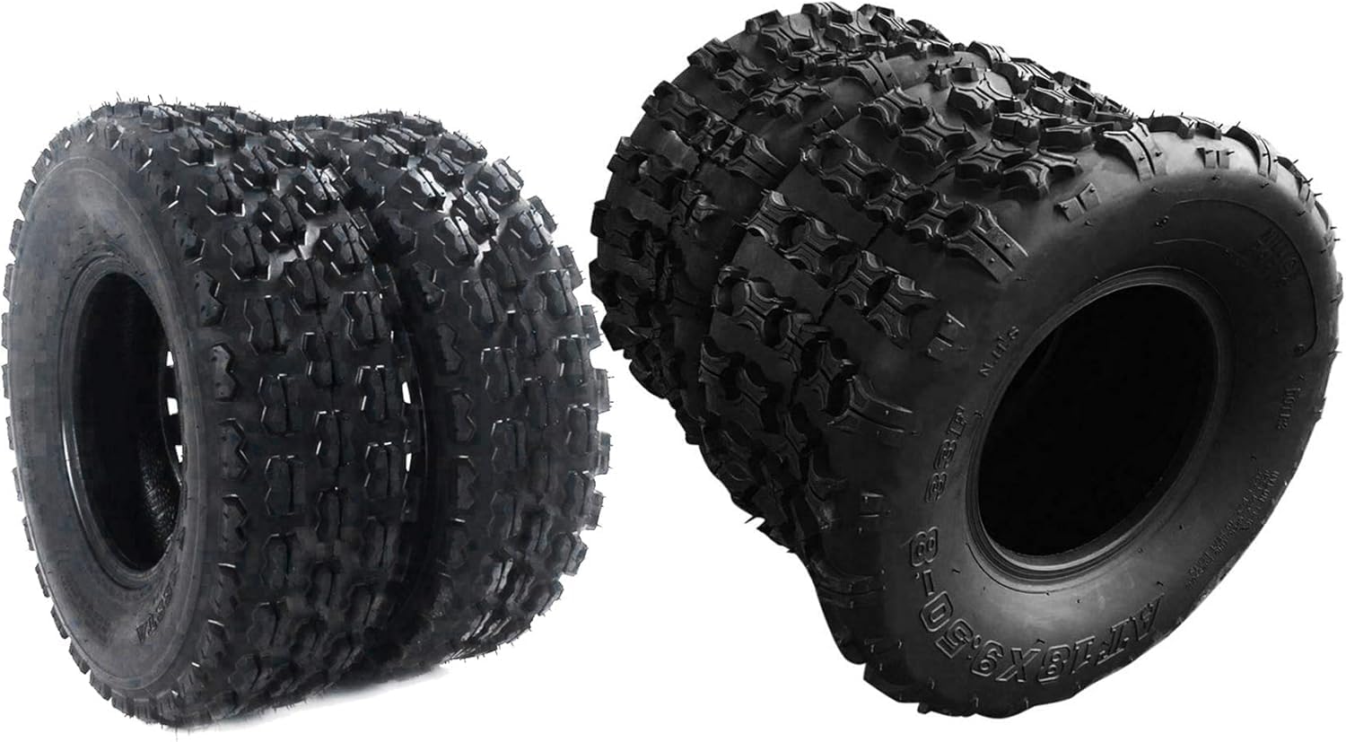 AutoForever Set of 4 Sport ATV UTV Tires 19x7-8 Front & 18X9.5-8 Rear 4PR All Terrain Tubeless Tires 19x7x8 18x9.5x8