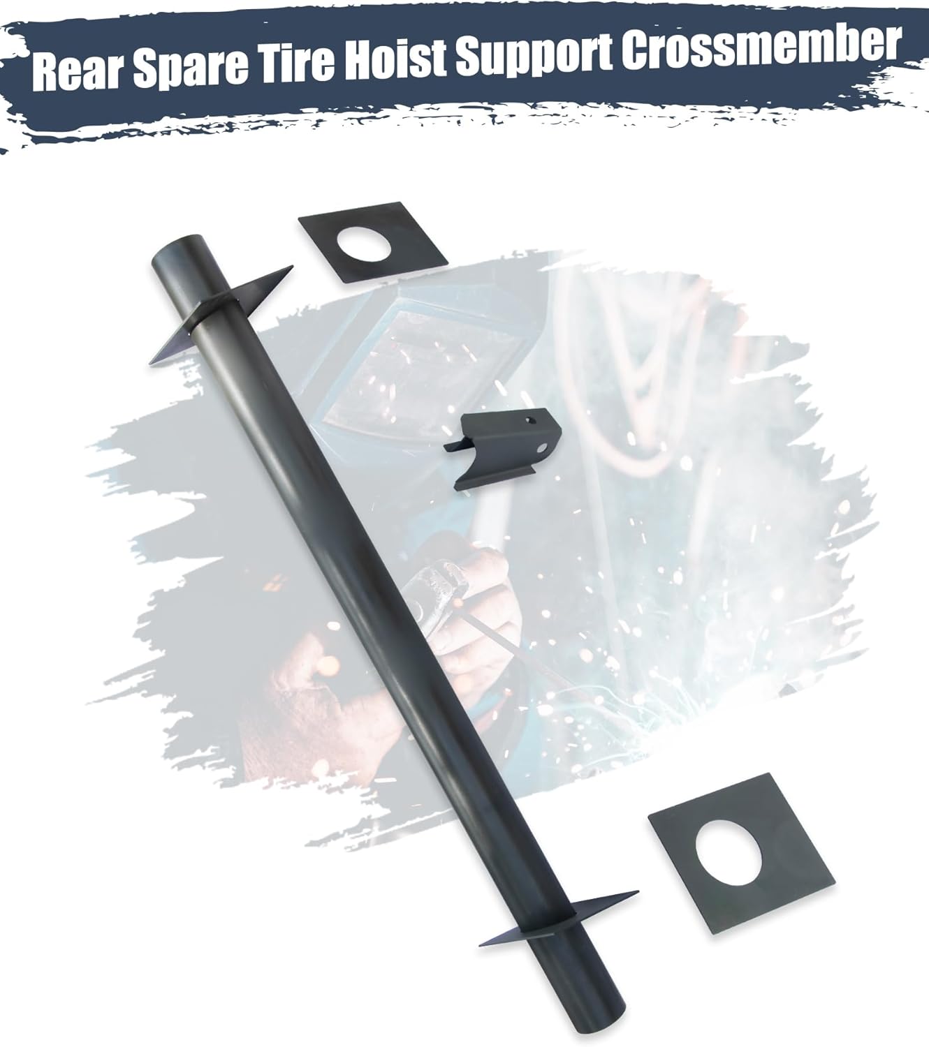 Mountainpeak Rear Spare Tire Support Crossmember Frame with Shock mount Fit for 2007-2017 Chevy Silverado & GMC Sierra, Rear Shock Mount Crossmember Fit for Chevy Crossmember Accessories