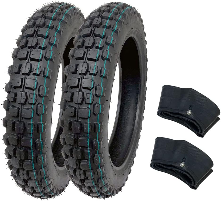 MMG Tires Set 3.00-10 front and rear for Mini Trail Bike Off Road Dirt Bike Motocross Pit bike 49cc 50cc (Tires w/Inner Tubes)