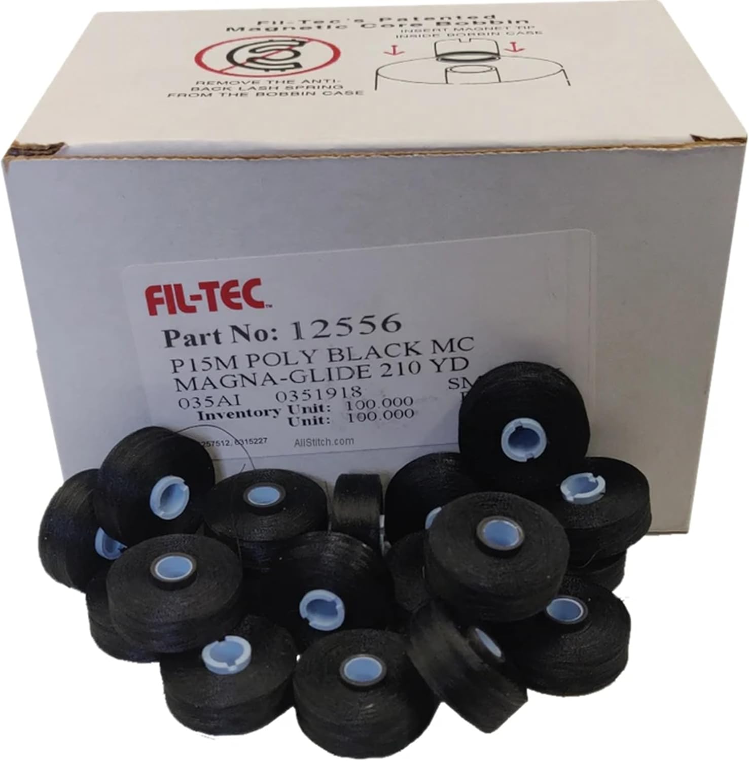 Fil-Tec Magna Glide Classic 12556 - M Bobbins - Color Black - 210 Yds