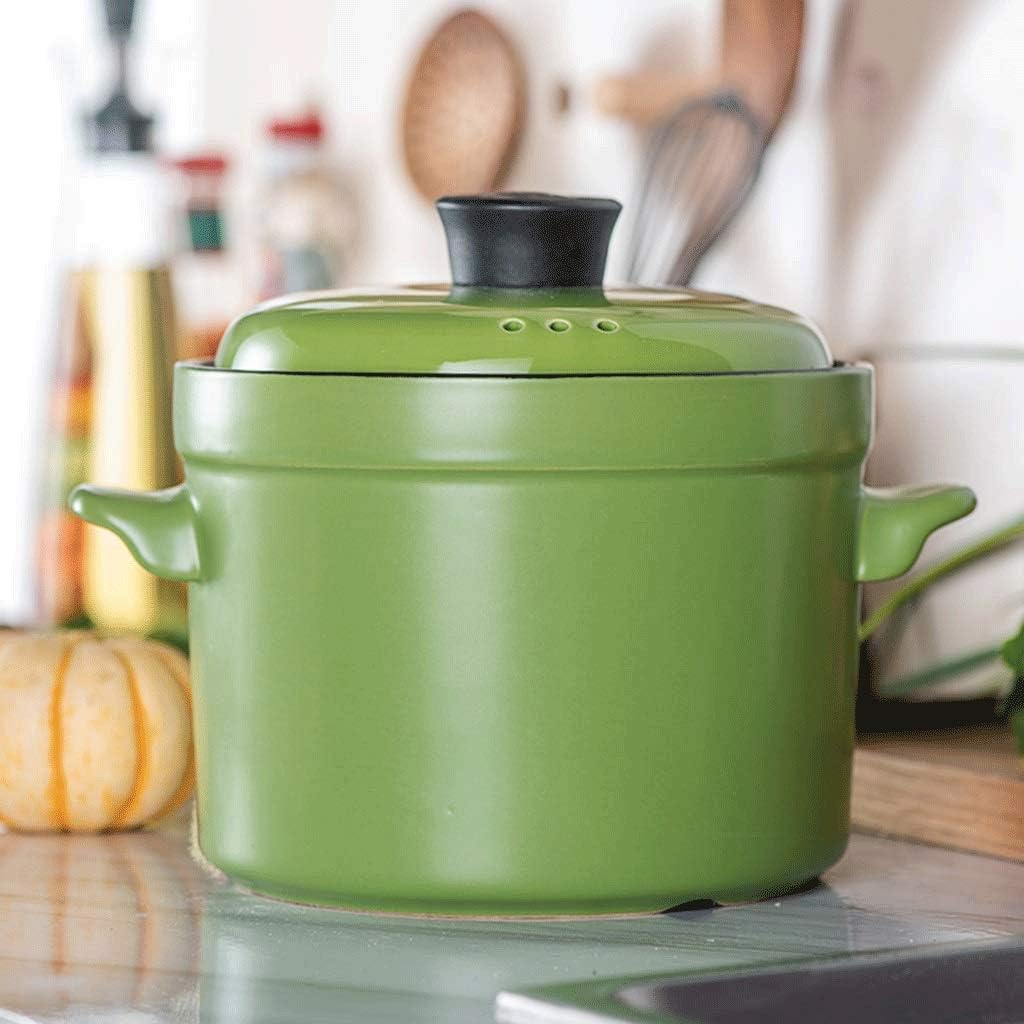 Pattern Ceramic Round Dish Casserole/Clay Pot/Earthen Pot/Ceramic Cookware Heat-Resistant Gift Box (Color : B) (B)