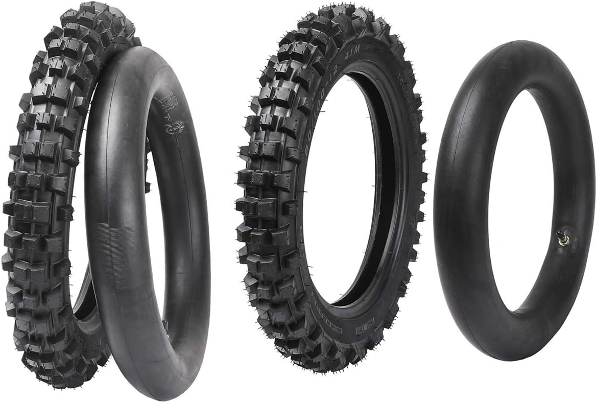 Front & Rear Tire + Tube 2.50-14 14'' & 3.00-12 12'' Tyre + Innertube Set for Off Road Motorcycle