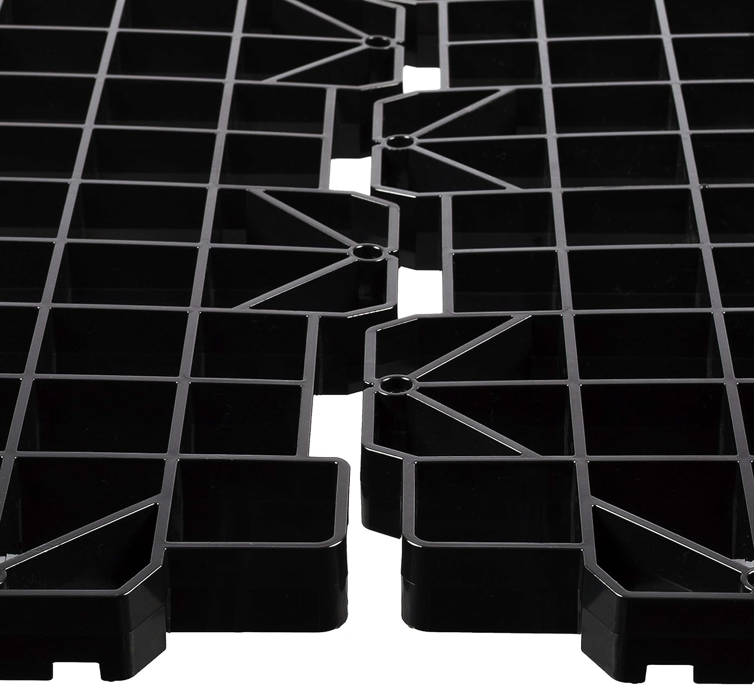 Flooring Storage System, Walking Deck Pallet Boards for Attic, Easy Installation Floor System for Garage, Roof and More, 4 Panels Included - Black