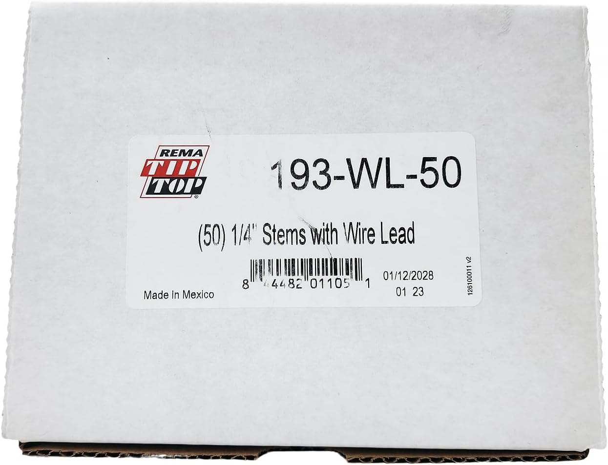 Rema Tip Top 193-WL-50 Stem Inserts with Wire Lead for Flat Tire Repair. Pre-Cured, Self-Vulcanizing Inserts for Tire Injuries Up to .25 Inches in Diameter. 50 Flat Tire Nail Hole Repair Units.