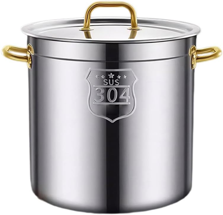 Large 304 Stainless Steel Stock Pot - Multipurpose Cookware for Soup, Stew, Pasta, and Simmering(50 * 50cm)