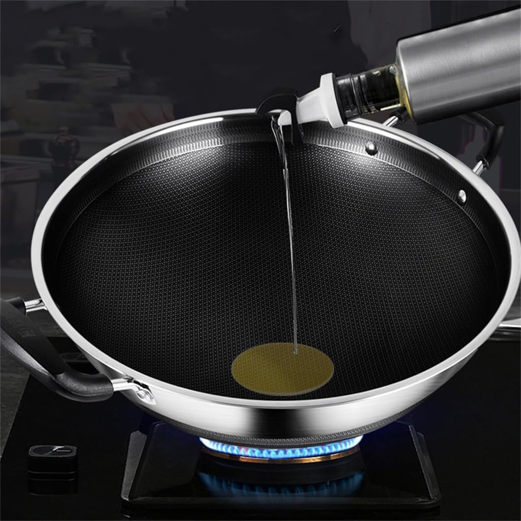 Stainless Steel Frying Pan Household Non-stick Induction Cooker Special Ears Round