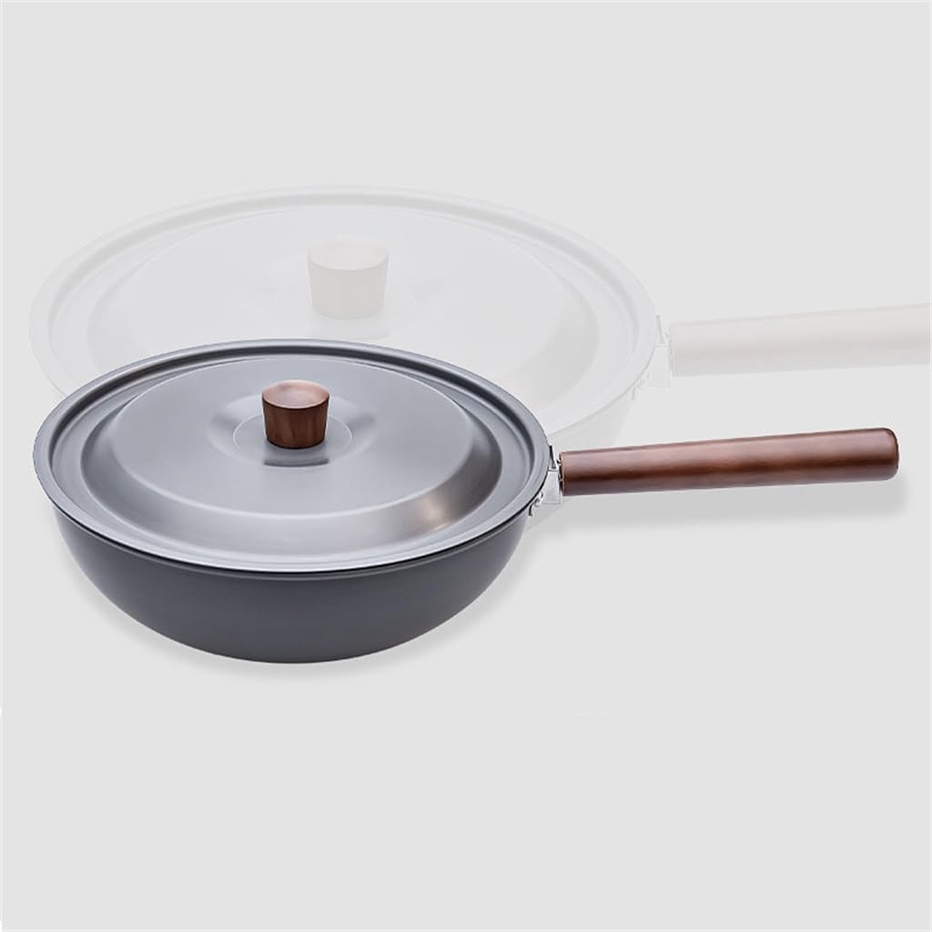 Large Frying Pan Chinese Wok Picnic Single Pot Portable Removable Long Handle
