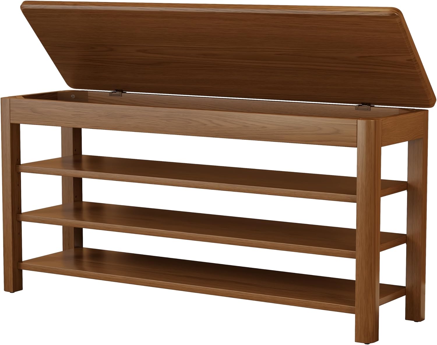 3 Tier Shoe Bench with Storage, Wood Shoe Rack for Front Door Entrance, Entryway Shoe Storage Bench.