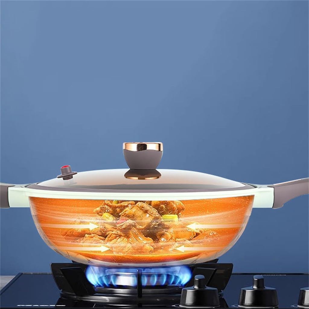 Non-stick Two-colour Micro-pressure Frying Pan For Home Use Multifunctional Without Choosing Stovetop