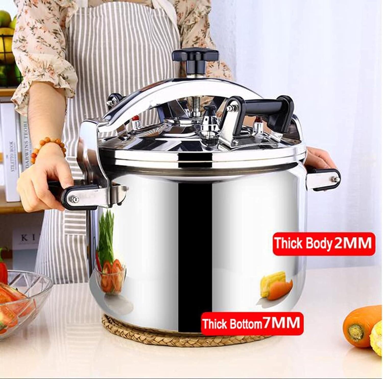 Commercial Explosion-proof Pressure Cooker,Large capacity 304 stainless steel pressure cooker for restaurant home kitchen(40L)
