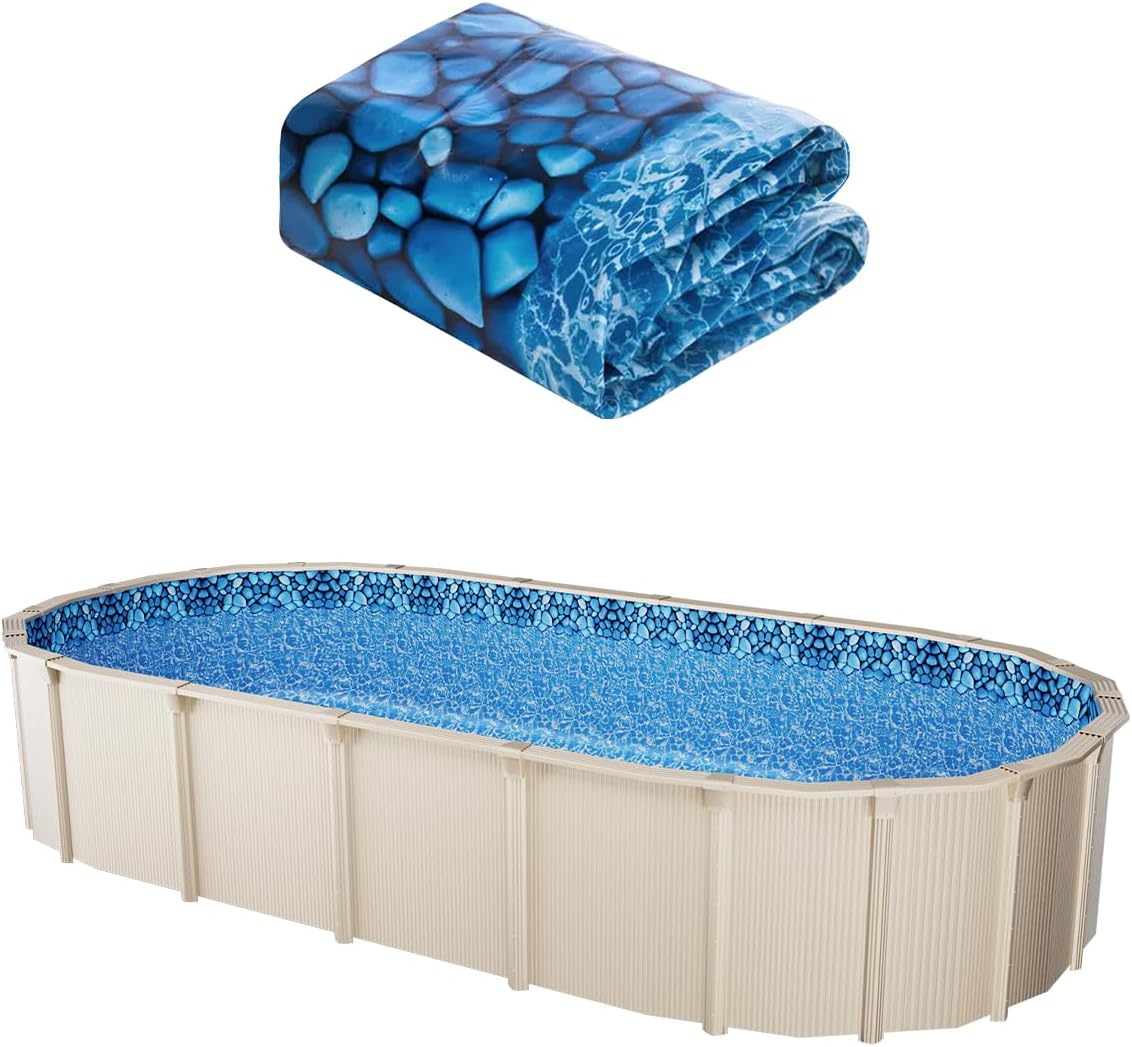 VEVOR 24-ft Round Above Ground Pool Liner, Overlap Pool Liners, Standard Gauge Vinyl, 48-to-54inch Wall Height, Designed for Steel Sided Above-Ground Swimming Pools