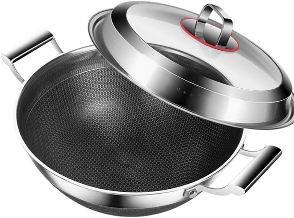 Ear Non-stick Frying Pan Stainless Steel Deepening Stew